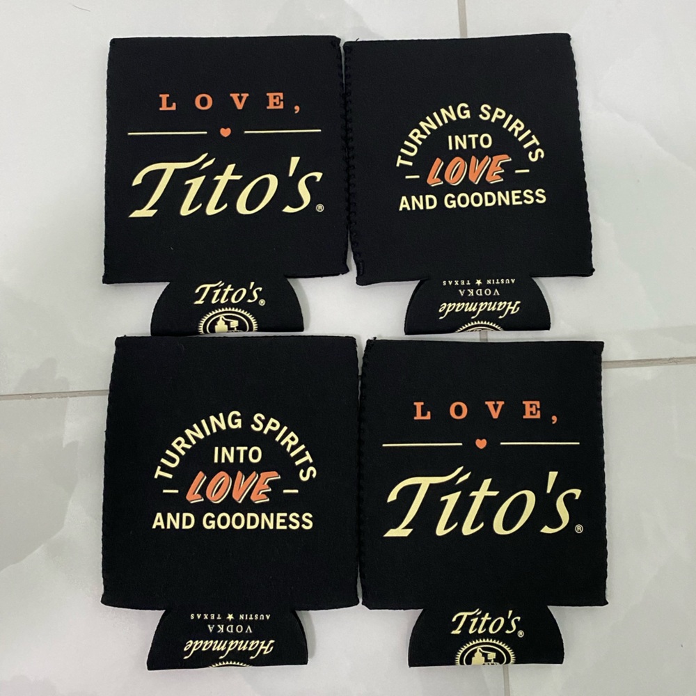 Love Tito’s vodka Koozies rare set of 4